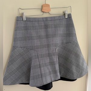 JCrew black and white plaid skirt